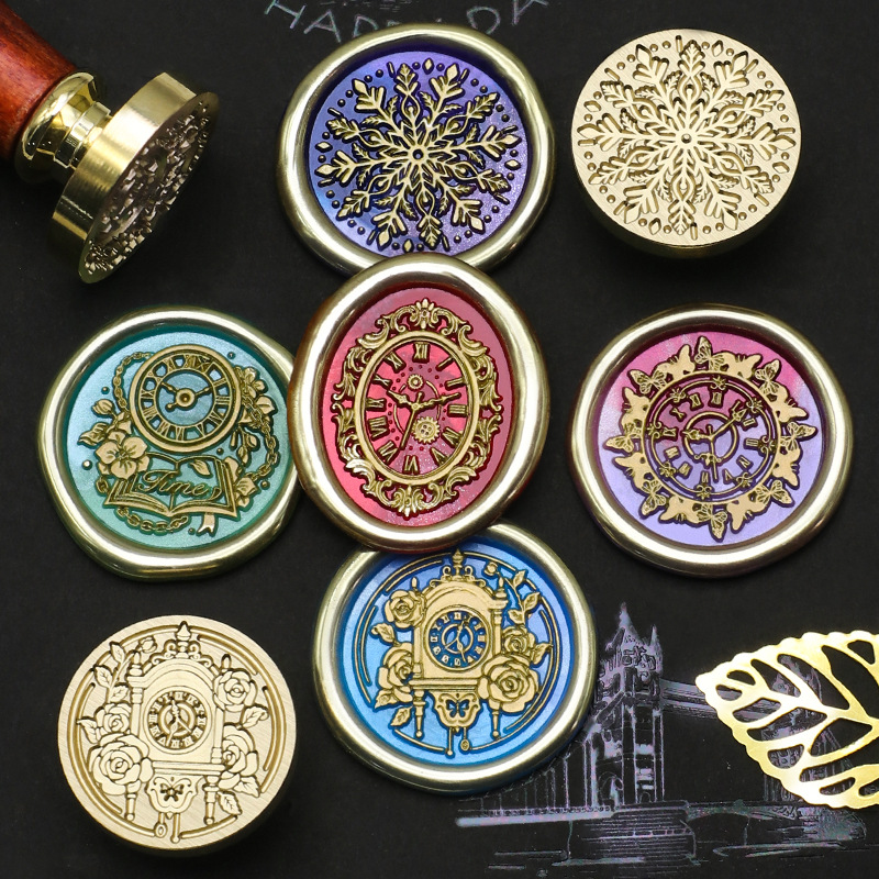 Wax Seal Stamp Set - Retro Clock Wax Stamp Bear Rabbit